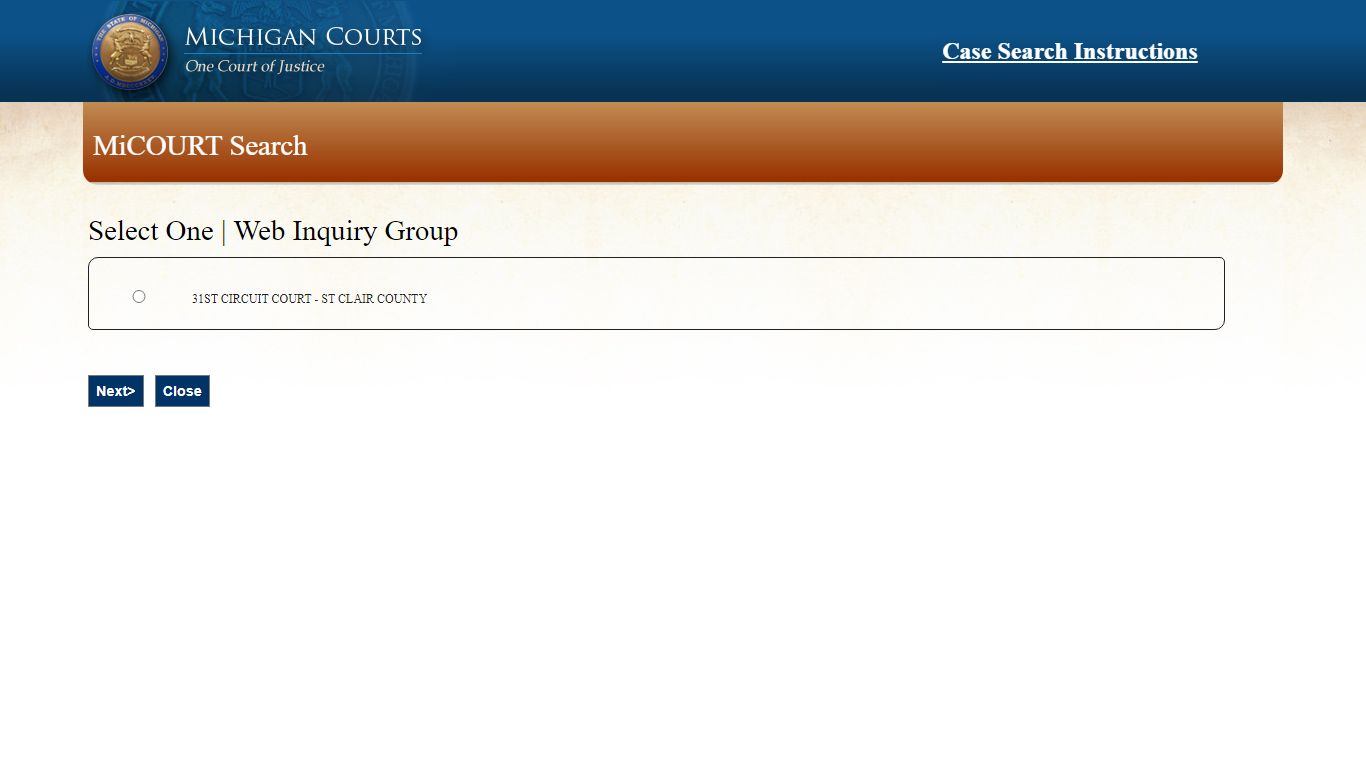 MiCOURT Search - webinquiry.stclaircountycourts.org