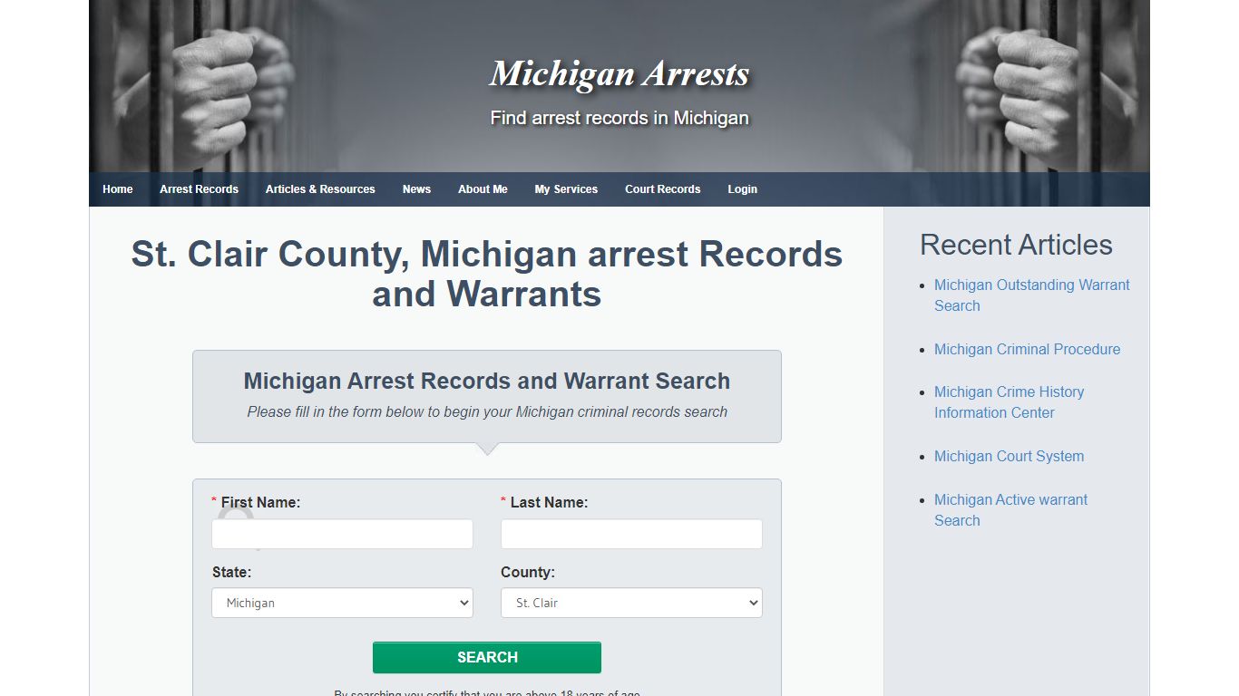 St. Clair County, Michigan arrest Records and Warrants